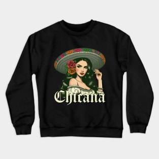 chicana mexican latina girl Crewneck Sweatshirt